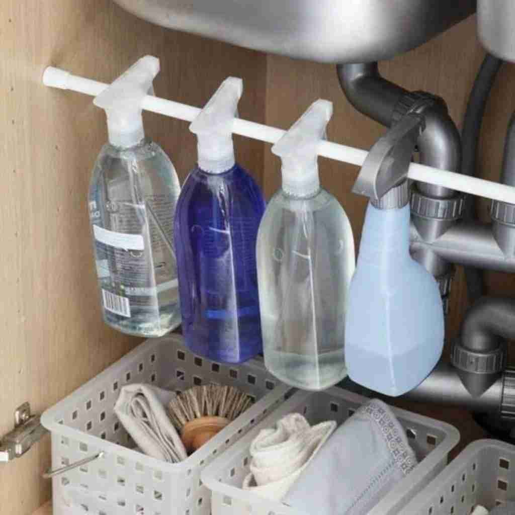 Use a tension rod to increase storage space under the sink - CNET