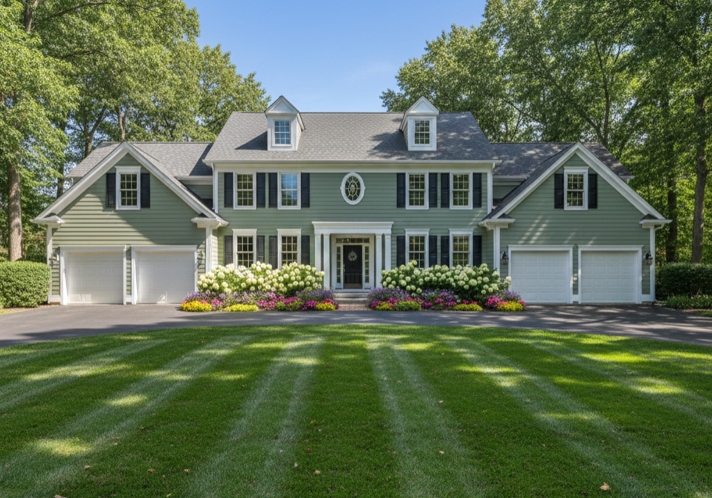 Light green house in Carmel, IN painted by Paint EZ.