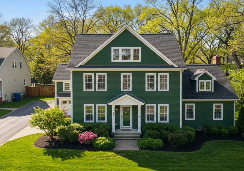 House painted green by Paint EZ.