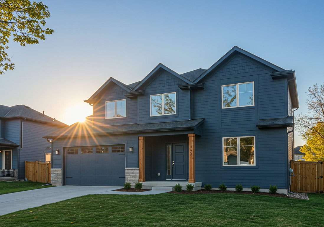 House painted blue in the Detroit, MI Metropolitan are.