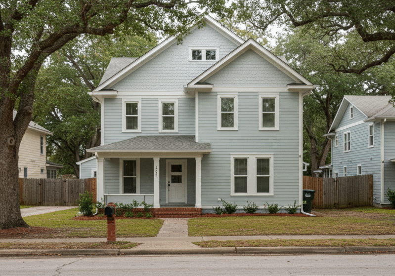 Light gray house in Gainesville, FL painted by Paint EZ.