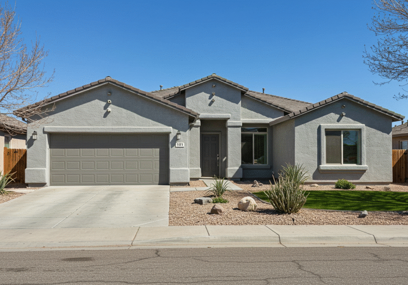 House in Reno, NV, recently painted light gray by Paint EZ