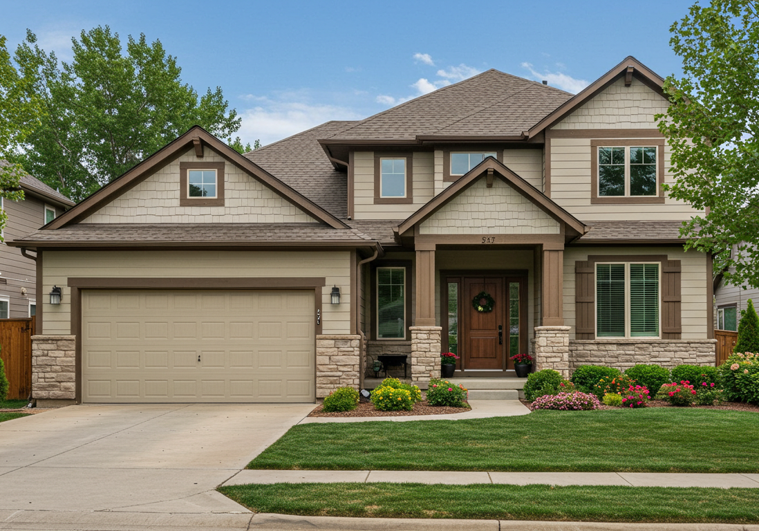 House beige with brown trim in Englewood, Colorado by Paint EZ of South Denver