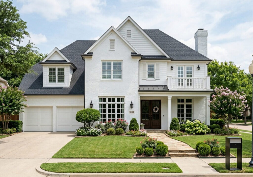 Richardson, TX house painted white.
