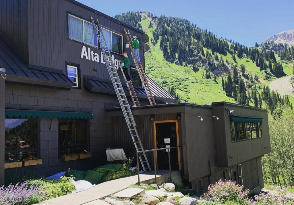 Commercial Painting -Exterior. Painters Painting a Ski Resort