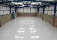 Large garage with a polyaspartic floor coatings.