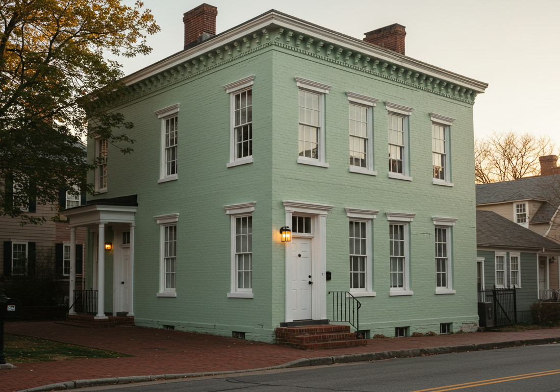 House painted light green in Durham, NC