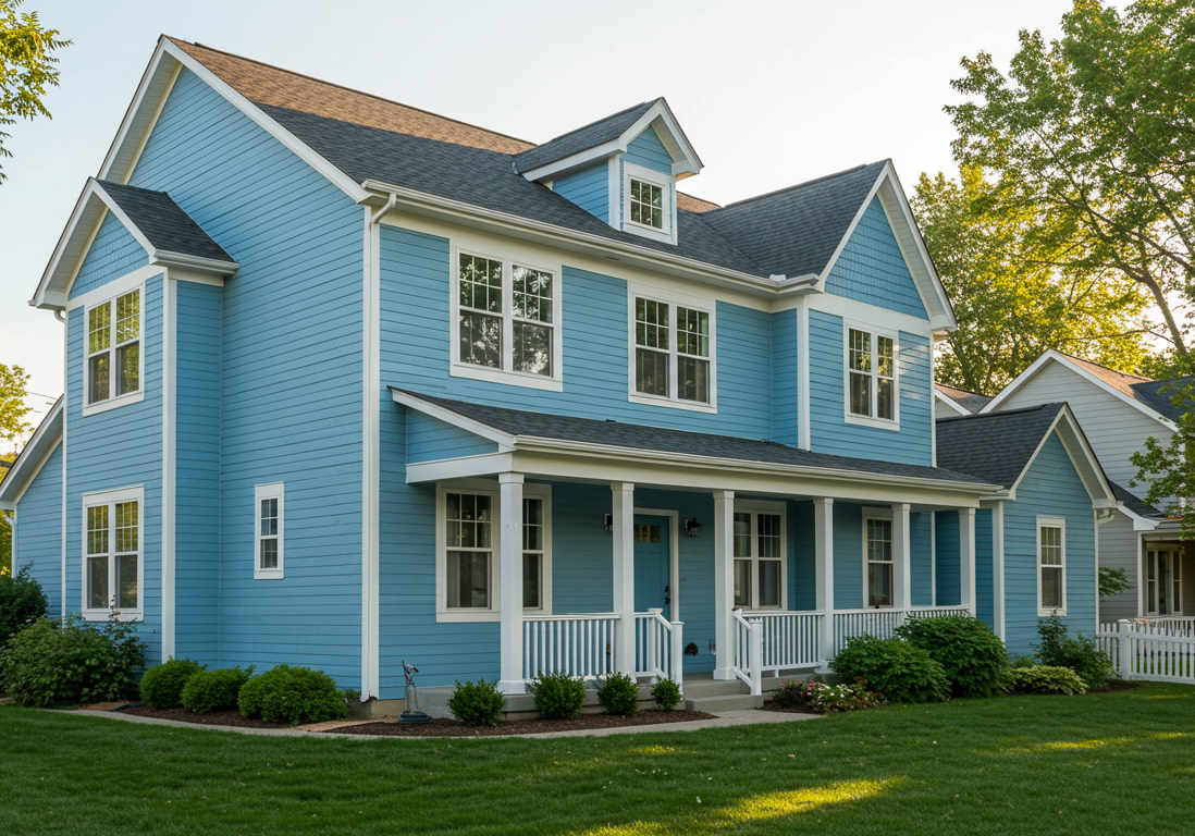 Light blue house in Kenosha, WI