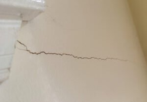A wall crack that Paint EZ can repair.